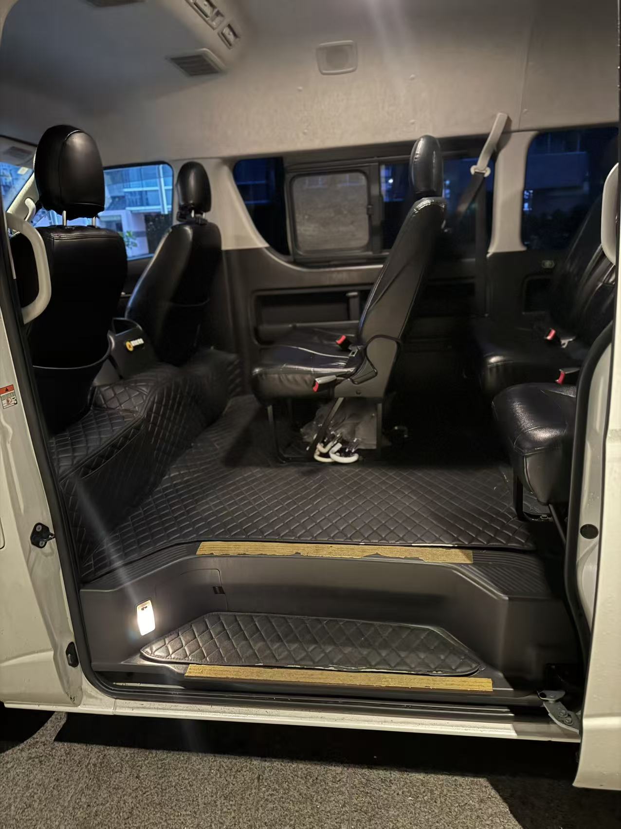 Toyota Hiace passenger cabin with individual seats